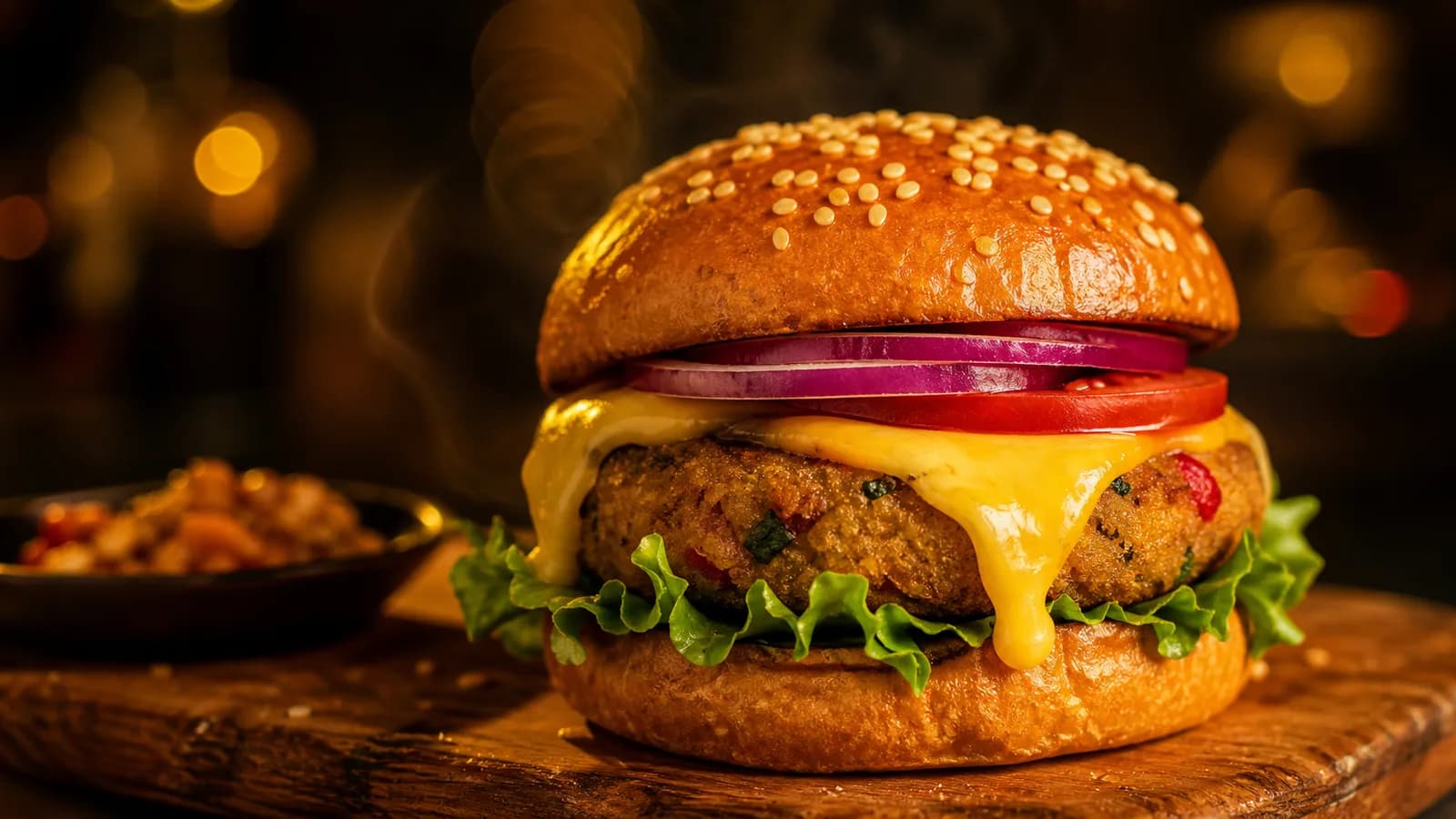 Best burger in Noida, handcrafted veg burger at Burger Minister Sector 58