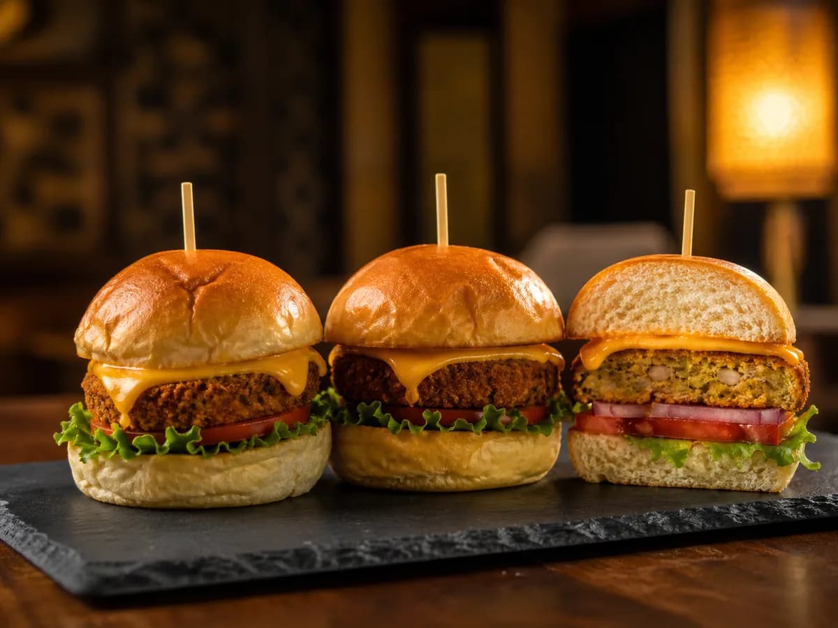 Mini veg burgers at Burger Minister, Sector 58 Noida