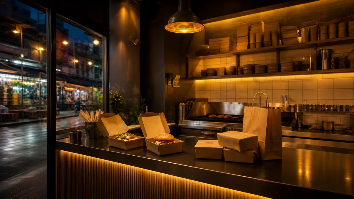 Burger Minister restaurant counter at Bhaiji Market, Sector 58 Noida
