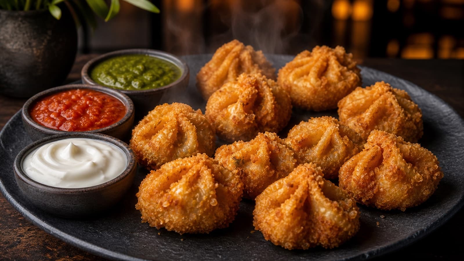 Kurkure momos in Noida, crispy breadcrumb-coated veg momos at Burger Minister Sector 58