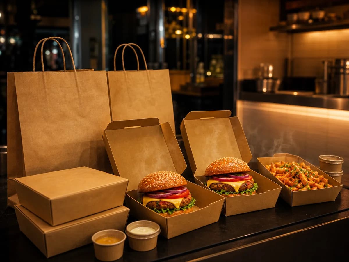 Late night takeaway being packed at Burger Minister Sector 58 Noida