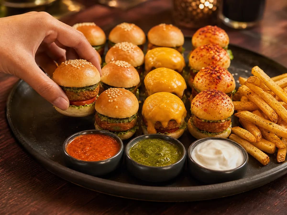 Mini veg burgers platter at Burger Minister Sector 58 Noida